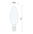 Żarówka filament C35 LED E14 - mały gwint 4W=40W 480lm biała ciepła