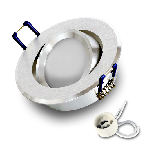 Komplet 1x Oprawa halogenowa ruchoma RIK-12 + żarówka GU10 7W 4000K