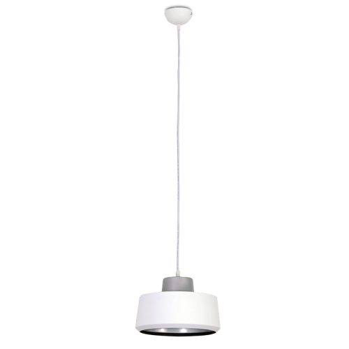 Lampa wisząca nad stół E27 biało- srebrna ID3269