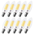 Zestaw 10x żarówka filament C35 LED E14 - mały gwint 4W=40W 480lm biała ciepła