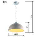 Lampa wisząca E27 klosz z cementu HANG 19D