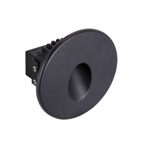 Okrągła oprawa dekoracyjna schodowa LED 1,6W ID3906 czarna